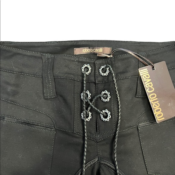 NWT Roberto Cavalli Lace Front Black Pant - Picture 2 of 7
